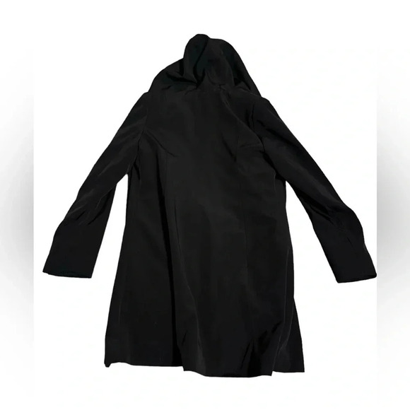 🖤 Anne Klein Layered Overcoat 🧥 Black Softshell Hooded Trench Size S ✨ - Picture 2 of 5